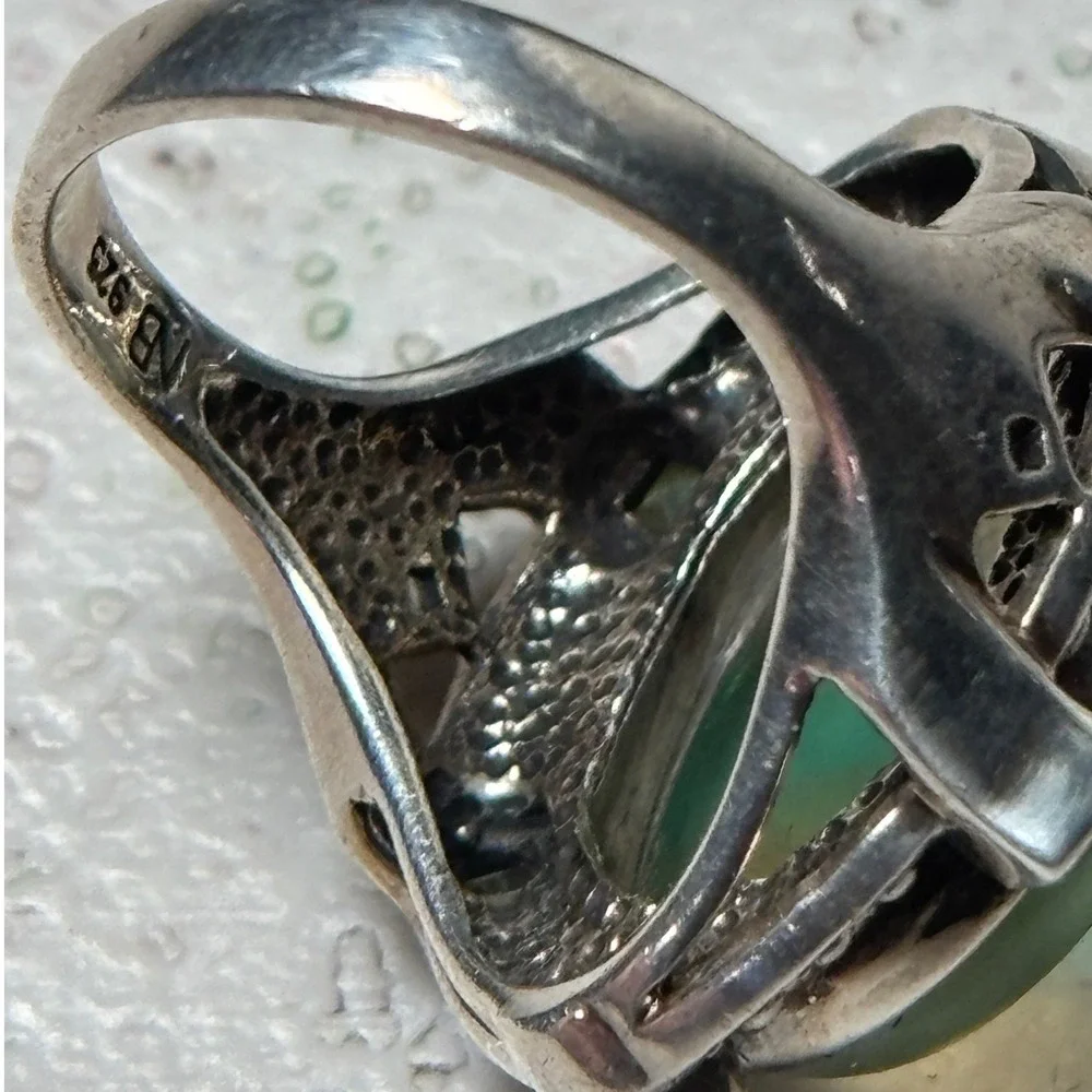 Nicky‎ Butler Sterling Silver Prehnite Peridot Emerald Statement Ring 925 Size 9